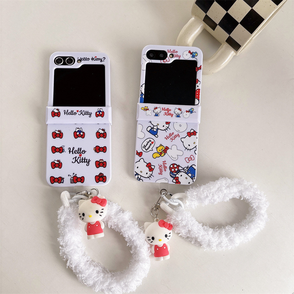 Flip6 Samsung Galaxy Z Flip5 กรณีน่ารักการ์ตูน candy bow hello Kitty ...