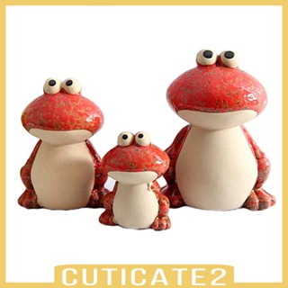 [Cuticate2] รูปปั้นกบเซรามิค ขนาดเล็ก สไตล์โมเดิร์น สําหรับเก็บสะสม 3 ชิ้น