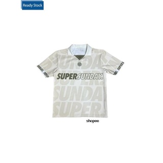 Super SUNDAY SCALE เสื้อเจอร์ซีย์ สีเบจ สีขาว