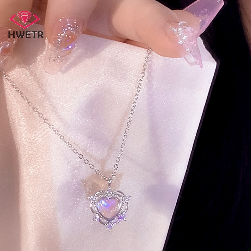 hwetr-y2k-ใหม่-สร้อยคอโชคเกอร์-จี้เพทาย-รูปหัวใจ-สไตล์พังก์-สําหรับผู้หญิง