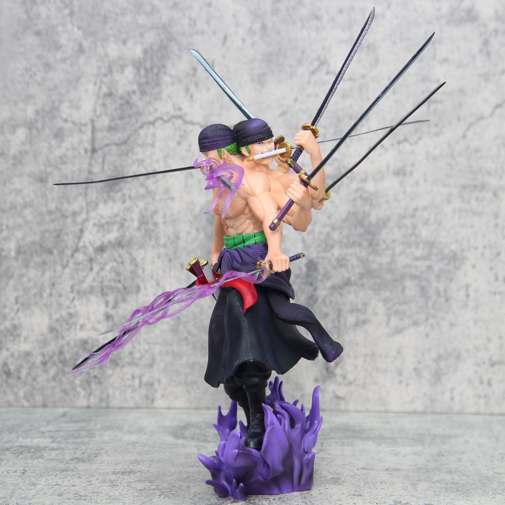 โมเดลฟิกเกอร์-pvc-อนิเมะวันพีช-roronoa-zoro-nine-sword-style-asura-battle-ขนาด-30-ซม-ของเล่นสําหรับเด็ก