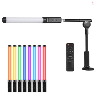 Photography Lamp RGB Tube Light with Remote Control and Desktop Clip-on Stand for Vlog Live Streaming