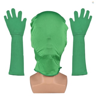{Fsth} ถุงมือหน้ากากโครม่า สีเขียว สําหรับถ่ายภาพ วิดีโอ