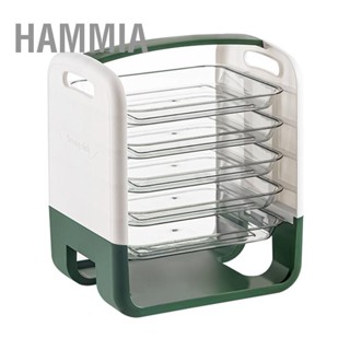 HAMMIA สี่ชั้นจานเตรียมแผ่นลิ้นชักพลาสติกผักเตรียมRack KITCHEN Storage Rack