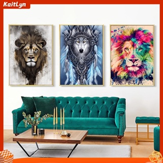 &lt;Kaitlyn&gt; ชุดงานจิตรกรรมเม็ดบีด ทรงเพชร พลอยเทียม รูปสิงโต 5d 12x16 นิ้ว สําหรับตกแต่งบ้าน