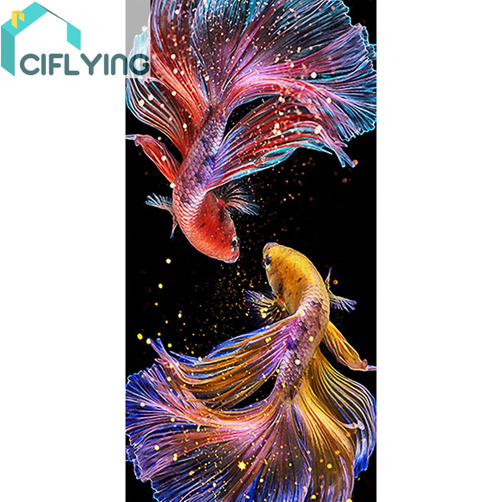 ciflys-th-ชุดงานจิตรกรรมเม็ดบีด-ทรงเพชรกลม-5d-รูปปลา-หลากสีสัน-สําหรับตกแต่งบ้าน-diy