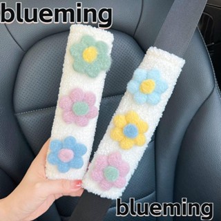 Blueming2 ปลอกหุ้มสายเข็มขัดนิรภัยรถยนต์ ลายดอกไม้ คุณภาพสูง