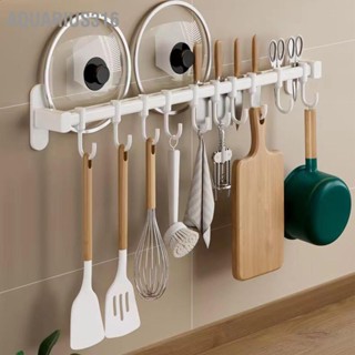 Aquarius316 Wall Mount Utensil Rail Rack เลื่อนได้ง่ายรางอลูมิเนียมครัวพร้อมตะขอสำหรับช้อนเครื่องครัว