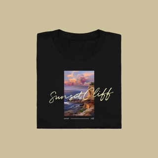เสื้อเลือกตั้ง Sunset cliff เสื้อยืด T-shirt Unisex Cotton 100%