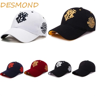 Desmond หมวกเบสบอล หมวกแก๊ป หมวกแก๊ป หมวกบังแดด หมวกบังแดด ผ้าฝ้าย ปักลาย ลําลอง ปรับได้ หมวกแก๊ปพ่อ
