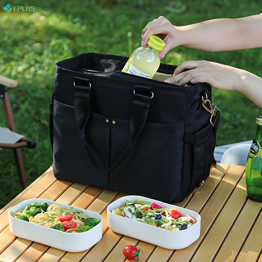 กระเป๋าใส่กล่องอาหารกลางวัน-มีฉนวนกันความร้อน-หลายช่อง-พร้อมหูหิ้ว-กันน้ํา-สําหรับโรงเรียน-สํานักงาน-ทํางาน