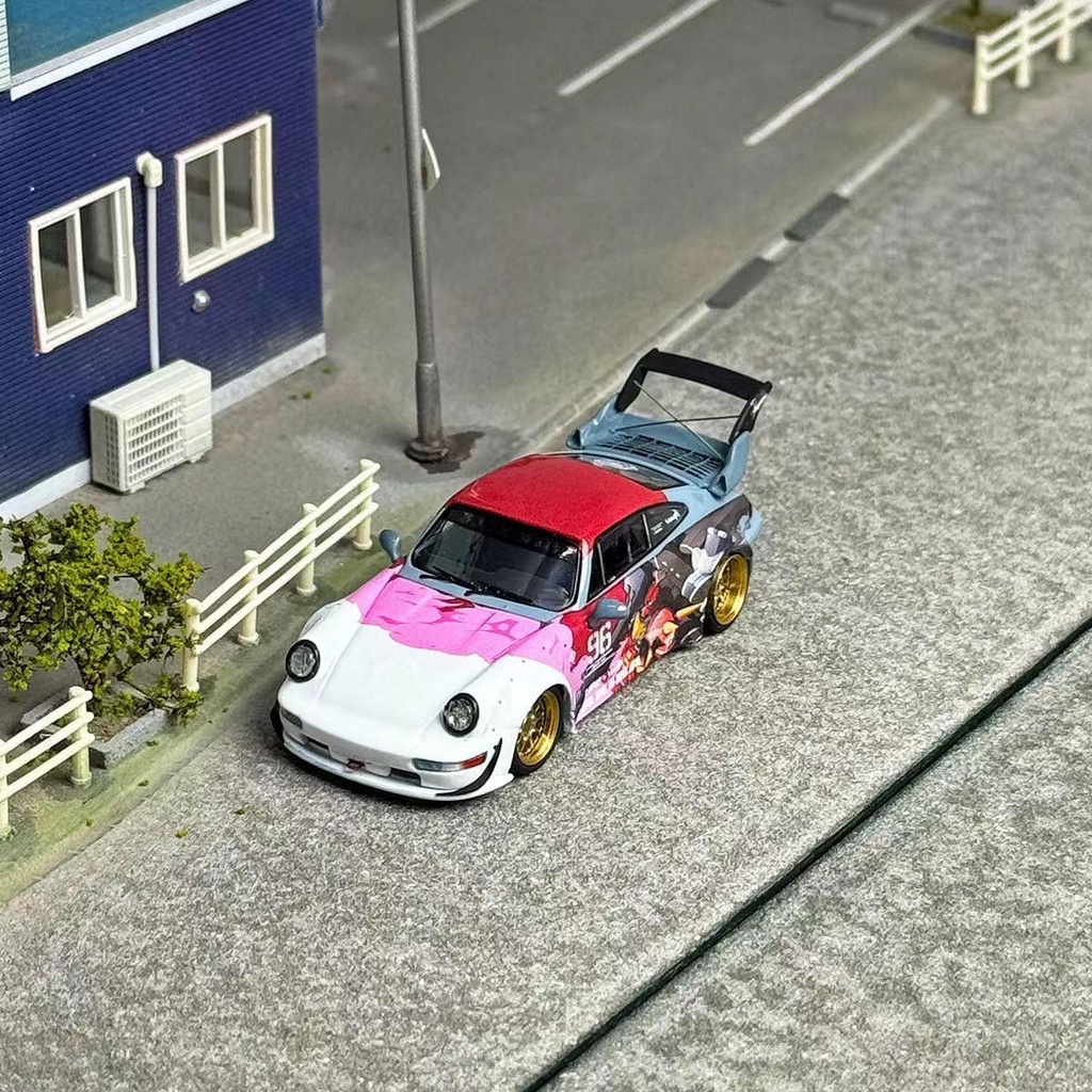 CM Model 1/64 Porsche 911 RWB964 in Metallic Tiffany Blue - Rocketbox