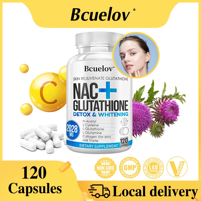 Bcuelov NAC Glutathione Skin, Liposomal Glutathione อาหารเสริม ลดริ้วรอยแห่งวัย ปรับสีผิว และจุดด่างดํา
