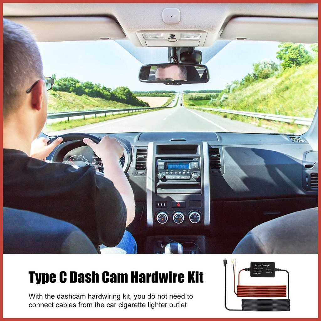 Dashcam Hardwire Kit Typ-C 3,5 M - 12V-24V Auf 5V/3000mA Mit Niederspannungsschutz Für Dauerhafte Stromversorgung