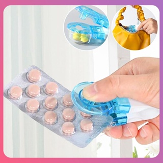 Creative Medicine Tablet Dispenser Portable Pill Taker Pill Box Tablets Anti Pollution Tablets Blister Pack Opener From Package Outdoor Tool [COD]