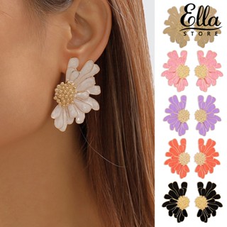 Ellastore123 ต่างหูสตั๊ด รูปดอกไม้ สีทอง สไตล์วินเทจ ไม่ทําให้เกิดอาการแพ้ เครื่องประดับแฟชั่นสตรี 1 คู่