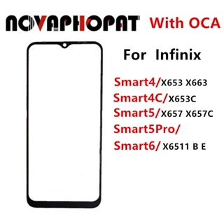 อะไหล่หน้าจอสัมผัส LCD และ OCA สําหรับ Infinix Smart 6 X6511 X6411B 4 X653 4C 5 X657 X653C