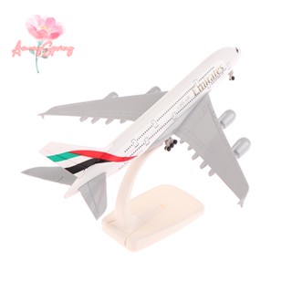 Amongspring&gt; โมเดลเครื่องบินจําลอง โลหะอัลลอย 1:400 Emirates Airbus A380 ขนาด 20 ซม. ของขวัญ สําหรับเด็กผู้ชาย