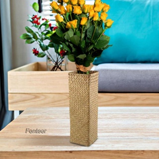 [Fenteer] แจกันดอกไม้หวายสาน สําหรับตกแต่งบ้าน ห้องนอน โต๊ะ ร้านอาหาร