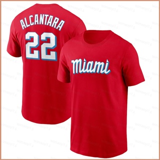 เสื้อยืดแขนสั้น พิมพ์ลาย Miami Marlins Alcantara Anderson Chisholm 23 MLB พลัสไซซ์ สําหรับผู้ชาย และผู้หญิง