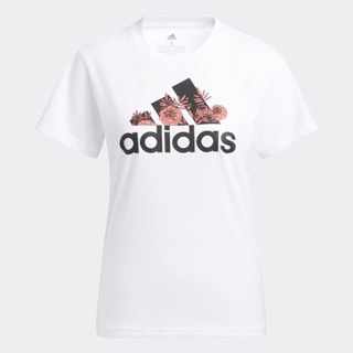 adidas ไลฟ์สไตล์ เสื้อยืดพิมพ์ลายโลโก้ SuperHer Floral ผู้หญิง สีขาว H57400