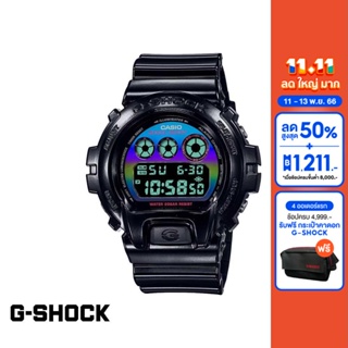 CASIO นาฬิกาข้อมือผู้ชาย G-SHOCK YOUTH รุ่น DW-6900RGB-1DR วัสดุเรซิ่น สีดำ