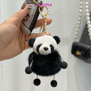 Aroma พวงกุญแจ ตุ๊กตาหมีแพนด้าน่ารัก สไตล์เกาหลี ญี่ปุ่น สําหรับผู้หญิง ผู้ชาย