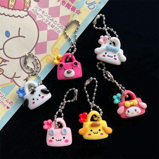 SANRIO พวงกุญแจ จี้ตุ๊กตาฟิกเกอร์ อนิเมะหมี Kuromi Melody Cinnamoroll ขนาดเล็ก เหมาะกับของขวัญวันเกิด สําหรับเด็กผู้หญิง