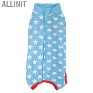 Allinit Dog Recovery Suit Blue Stars Pattern Prevents Licking Cotton Pet Surgical Bo Zmn