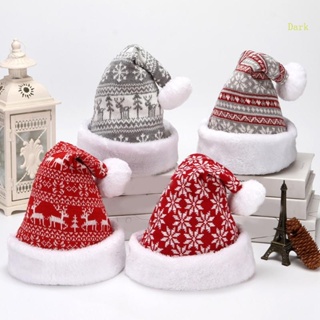 หมวกซานตาคลอส ผ้ากํามะหยี่ขนนิ่ม ลายเกล็ดหิมะ ให้ความอบอุ่น แฟชั่นฤดูหนาว สําหรับวันคริสต์มาส