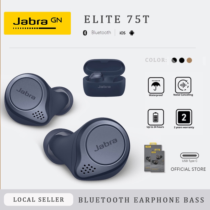 【Support Warranty】Jabra Elite 75T TWS Wireless Earphone Bluetooth
