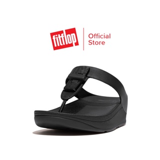 FITFLOP FINO RESIN-LOCK LEATHER รองเท้าแตะแบบหูหนีบผู้หญิง รุ่น GQ1-001 สี BLACK