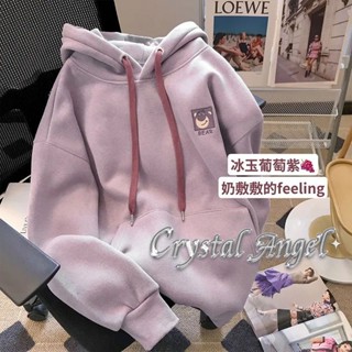 Crystal เสื้อผ้าผู้ญิง แขนยาว เสื้อฮู้ด คลุมหญิง สไตล์เกาหลี แฟชั่น A28J1CS 35Z230901
