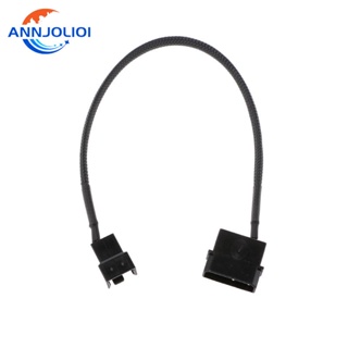 Ann สายเคเบิลอะแดปเตอร์ต่อขยายพัดลม 4-Pin Molex Male to 3-Pin 4-Pin PWM Male