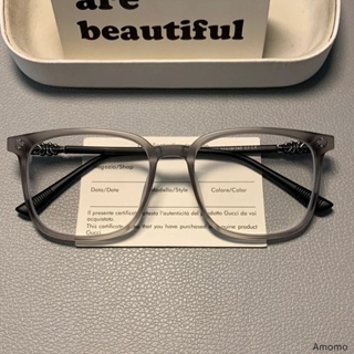 แว่นตาสายตาสั้น (0~6.0) แฟชั่นย้อนยุค กรอบสีดําด้าน แว่นตาป้องกันแสงสีฟ้า สี่เหลี่ยม สามารถติดตั้งได้กับองศา