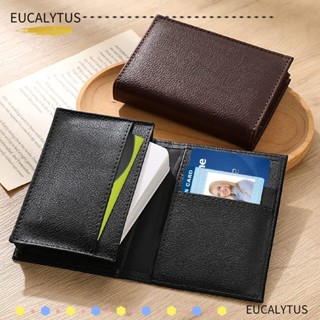 Eutus กระเป๋าใส่บัตรเครดิต สีน้ําตาล สีดํา 2 ชิ้น