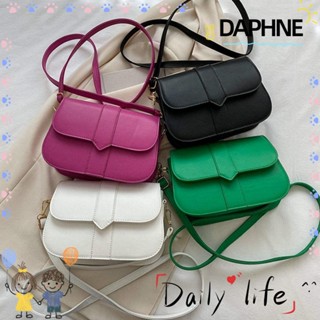 Daphne กระเป๋าสะพายไหล่ หนัง PU ทรงสี่เหลี่ยม ขนาดเล็ก สีพื้น สําหรับสตรี