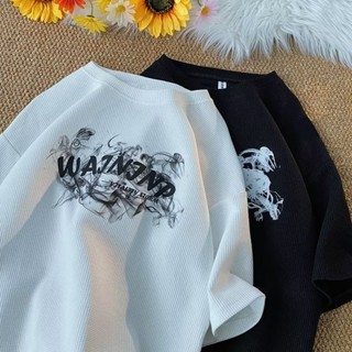 ใหม่ เสื้อยืดคอกลม แขนสั้น พิมพ์ลายตัวอักษร ทรงหลวม สไตล์เกาหลี ฮิปฮอป เรโทร เหมาะกับฤดูร้อน สําหรับผู้ชาย และคู่รัก