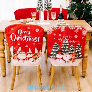 Blossomea ผ้าคลุมเก้าอี้ ลายซานตาคลอส ภาษาอังกฤษ สีแดง สําหรับตกแต่งห้องนั่งเล่น คริสต์มาส