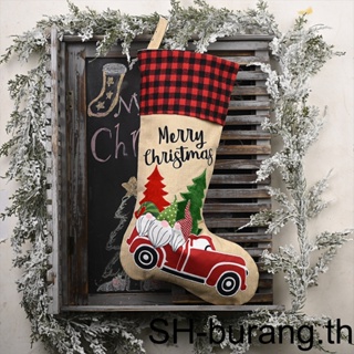 【Buran】ถุงเท้าคริสต์มาส แขวนผนัง สําหรับตกแต่งบ้าน บาร์ โรงแรม ปาร์ตี้ วันหยุด
