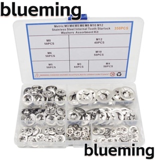 Blueming2 ชุดแหวนรองฟัน สเตนเลส M3 M4 M5 M6 M8 M10 M12 ทนทาน 350 ชิ้น