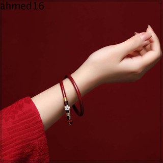 Ahmed Vermilion กําไลข้อมือ สีแดง สร้างสรรค์ หรูหรา สไตล์ประจําชาติ ของขวัญปี คนคลอด สไตล์จีน เครื่องประดับ งานแต่งงาน เพื่อน ของขวัญ กําไลข้อมือผู้หญิง