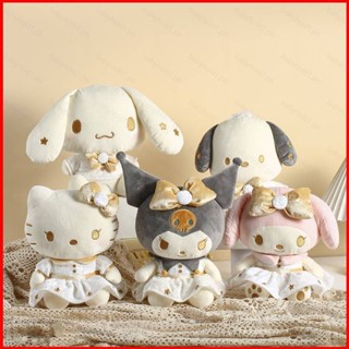 SANRIO ของเล่นตุ๊กตา Kuromi Melody Pachacco Cinnamoroll Hello Kitty สีทอง สําหรับเด็ก