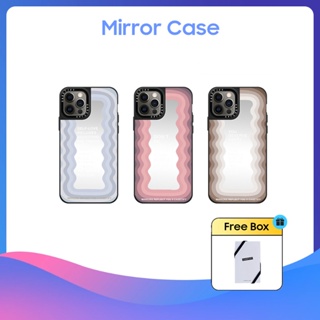 Casetify เคสโทรศัพท์มือถือแบบกระจกแข็ง สะท้อนแสง สีรุ้ง สําหรับ iPhone 11 12 13 14 15 Plus Pro Max