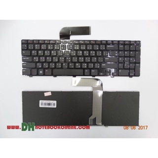 แป้นพิมพ์ คีย์บอร์ดโน๊ตบุ๊ค Dell Inspiron 15R N5110, M5110, M511R Laptop Keyboard สีดำ (ภาษาไทย-อังกฤษ)