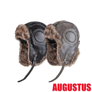 Augustus หมวกหนังเทียม ปิดหู อบอุ่น กันหิมะ กันความหนาว สําหรับผู้ชาย ผู้หญิง