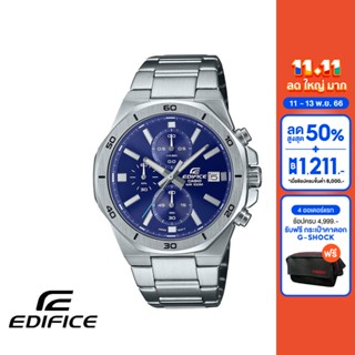 CASIO นาฬิกาข้อมือผู้ชาย EDIFICE รุ่น EFV-640D-2AVUDF วัสดุสเตนเลสสตีล สีน้ำเงิน