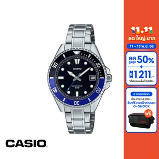 CASIO นาฬิกาข้อมือ CASIO รุ่น MDV-10D-1A2VDF วัสดุสเตนเลสสตีล สีดำ&สีน้ำเงิน