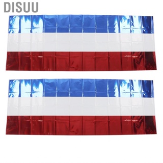 Disuu 2Pcs Independence Day Tablecloth Red White Patterned Table Cloth  ZO