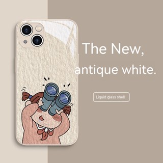 เคสโทรศัพท์มือถือแบบแก้ว ลายการ์ตูนชินจังน่ารัก สําหรับ Apple 14pro xsmax 12mini 14promax xr VFQG